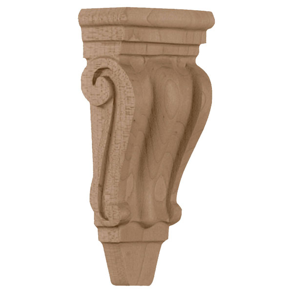 3"W x 1 3/4"D x 6"H, Extra Small Traditional Pilaster Corbel