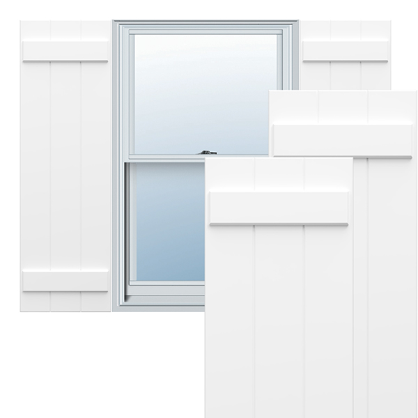 EnduraCore Composite, Two Board Joined Board-n-Batten Shutters (Per Pair - Hardware Not Included)