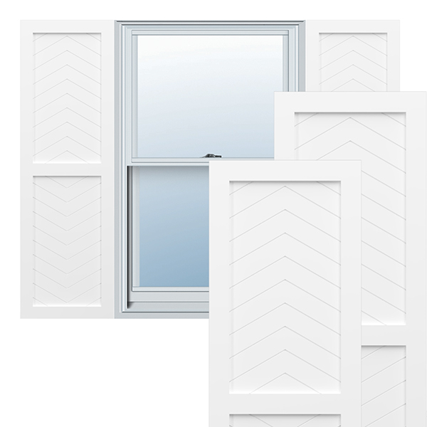 EnduraCore Composite, Two Panel Chevron Modern Style Shutters (Per Pair - Hardware Not Included)