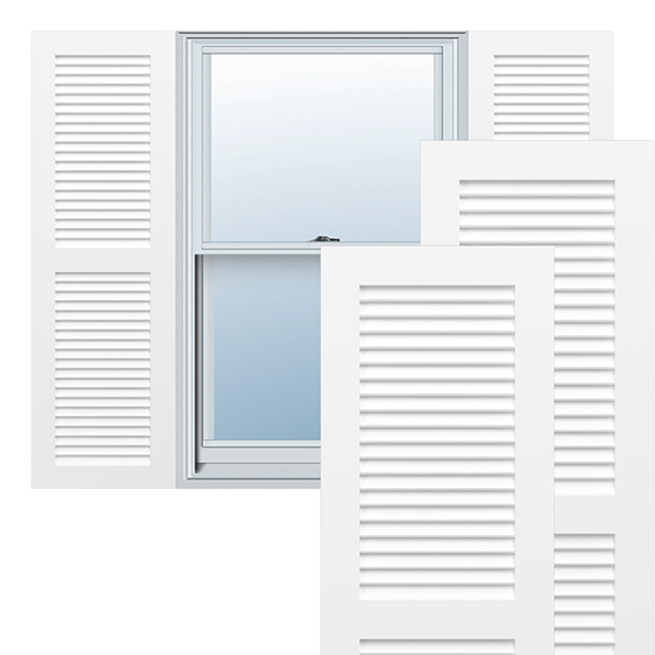 EnduraCore Composite, Two Equal Louver Shutters (Per Pair - Hardware Not Included)