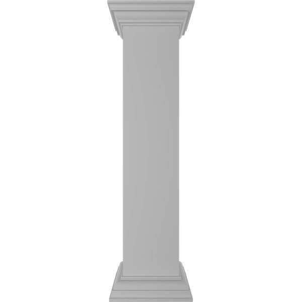 8"W x 40"H Plain Newel Post with Flat Capital & Base Trim (Installation kit included)