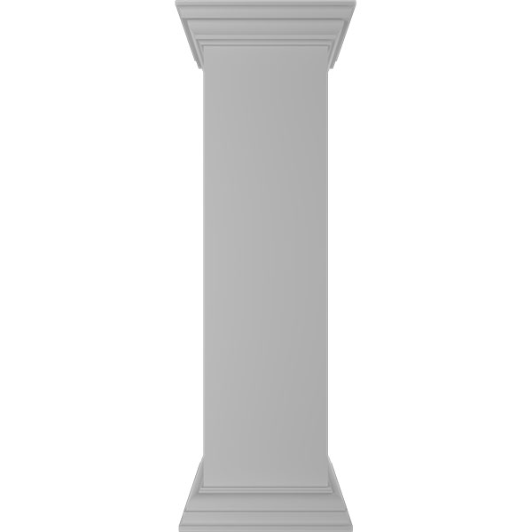 10"W x 40"H Plain Newel Post with Flat Capital & Base Trim (Installation kit included)