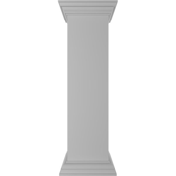 10"W x 40"H Plain Newel Post with Peaked Capital & Base Trim (Installation kit included)