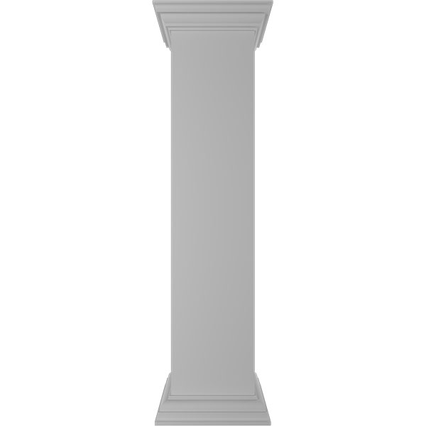 10"W x 48"H Plain Newel Post with Flat Capital & Base Trim (Installation kit included)