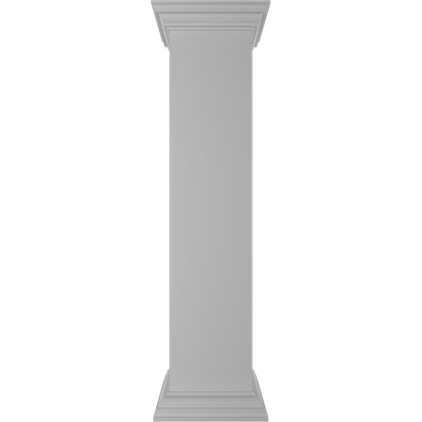 10"W x 48"H Plain Newel Post with Peaked Capital & Base Trim (Installation kit included)