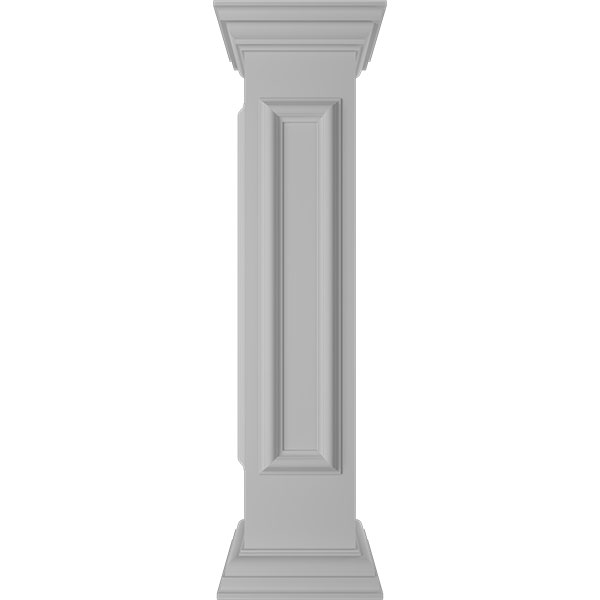 8"W x 40"H Corner Newel Post with Panel, Peaked Capital & Base Trim (Installation kit included)