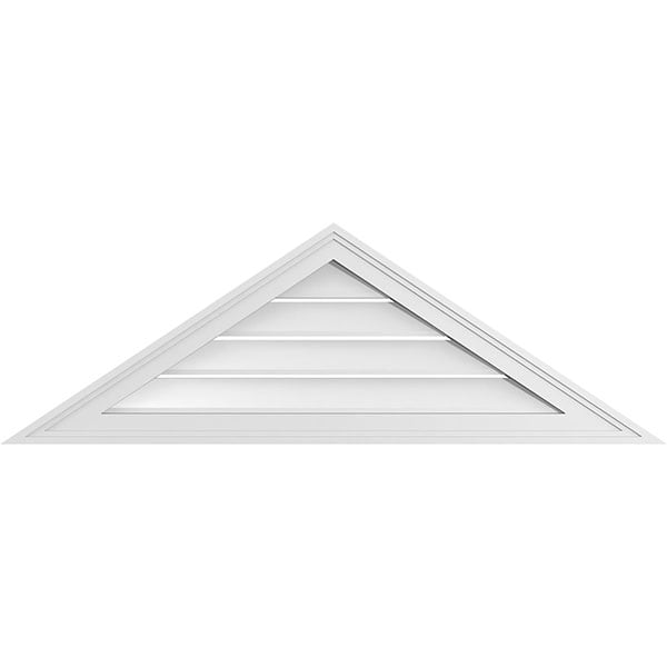 44"W x 14-5/8"H Triangle Surface Mount Signature Urethane Gable Vent 8/12 Pitch: Functional, w/ 2"W x 1-1/2"P Brickmould Frame