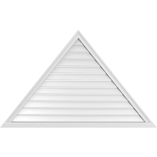 60"W x 12-1/2"H Triangle Surface Mount Signature Urethane Gable Vent 5/12 Pitch: Functional, w/ 2"W x 2"P Brickmould Sill Frame