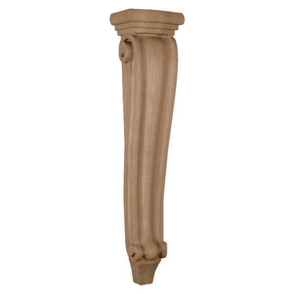 6 3/4"W x 4 1/4"D x 27 1/2"H, Extra Large Traditional Pilaster Corbel, Alder