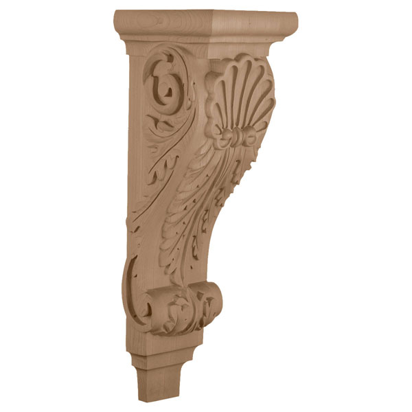 6 3/4"W x 7 5/8"D x 22"H, Extra Large Shell Corbel