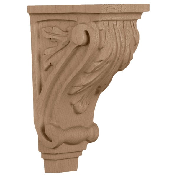 3 1/2"W x 4"D x 7"H, Small Acanthus Corbel, Maple