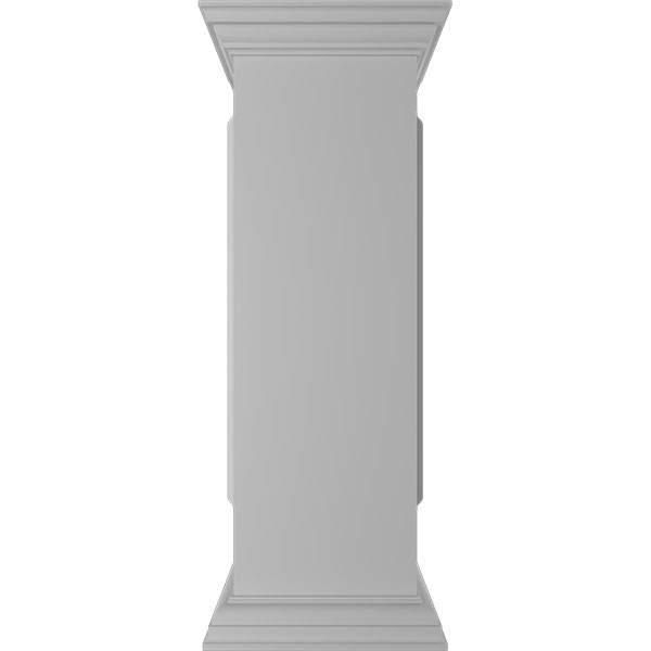 12"W x 40"H Straight Newel Post with Panel, Flat Capital & Base Trim (Installation kit included)