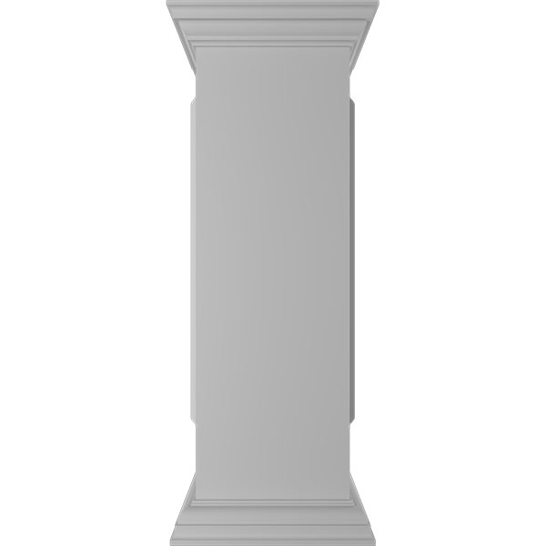 12"W x 40"H Straight Newel Post with Panel, Peaked Capital & Base Trim (Installation kit included)