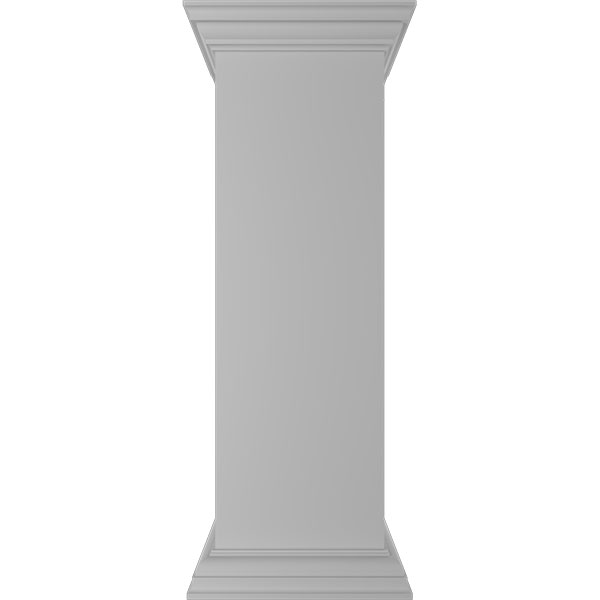 12"W x 40"H Plain Newel Post with Flat Capital & Base Trim (Installation kit included)