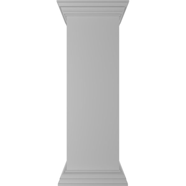 12"W x 40"H Plain Newel Post with Peaked Capital & Base Trim (Installation kit included)