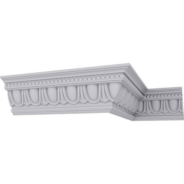 7 1/4"H x 5"P x 8 3/4"F x 94 1/2"L, (4" Repeat), Egg and Dart Crown Moulding