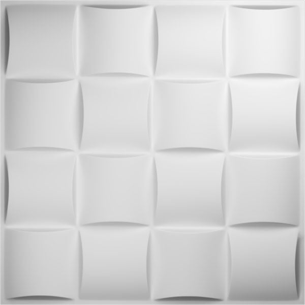 19 5/8"W x 19 5/8"H Baile EnduraWall Decorative 3D Wall Panel, White