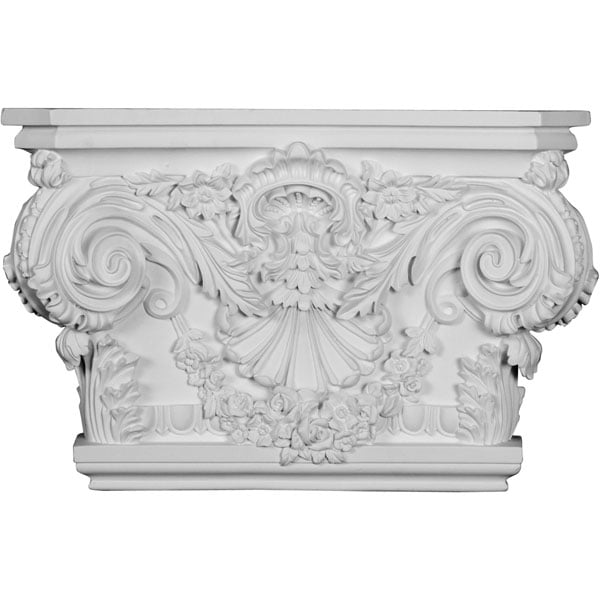 20 7/8"W x 13 1/2"H x 5 1/2"P Rose Capital (Fits Pilasters up to 15 1/4"W x 2 3/4"D)