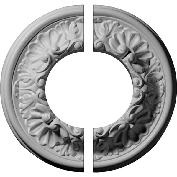 7 1/2"OD x 3 1/2"ID x 1 1/8"P Odessa Ceiling Medallion, Two Piece (Fits Canopies up to 3 1/2")
