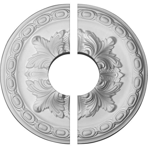 11 3/8"OD x 3 1/2"ID x 2"P Acanthus Ceiling Medallion, Two Piece (Fits Canopies up to 3 1/2")