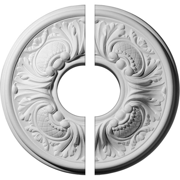 11 3/4"OD x 3 1/2"ID x 1 1/4"P Wakefield Ceiling Medallion, Two Piece (Fits Canopies up to 3 5/8")