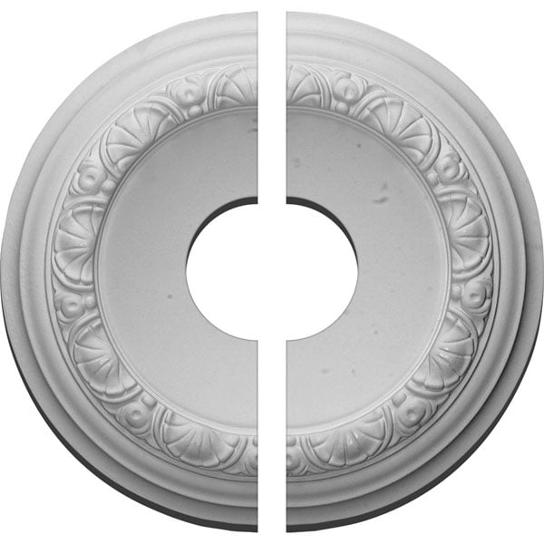 12 1/2"OD x 3 1/2"ID x 1 1/2"P Carlsbad Ceiling Medallion, Two Piece (Fits Canopies up to 7 7/8")