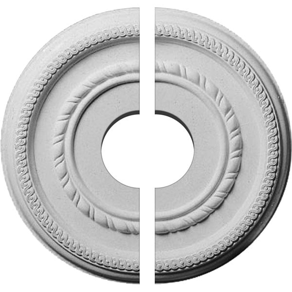 12 5/8"OD x 3 1/2"ID x 1 1/8"P Federal Roped Small Ceiling Medallion, Two Piece (Fits Canopies up to 6")