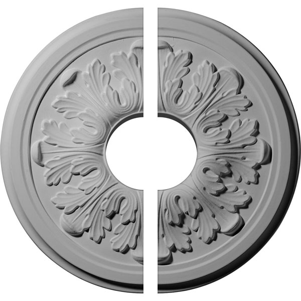 12 3/4"OD x 3 1/2"ID x 7/8"P Legacy Acanthus Ceiling Medallion, Two Piece (Fits Canopies up to 3 1/2")