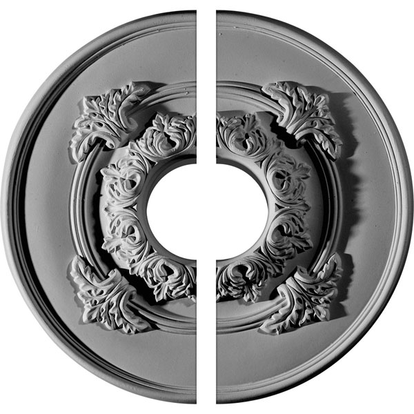 13 3/4"OD x 3 1/2"ID x 1"P Monique Ceiling Medallion, Two Piece (Fits Canopies up to 3 3/4")