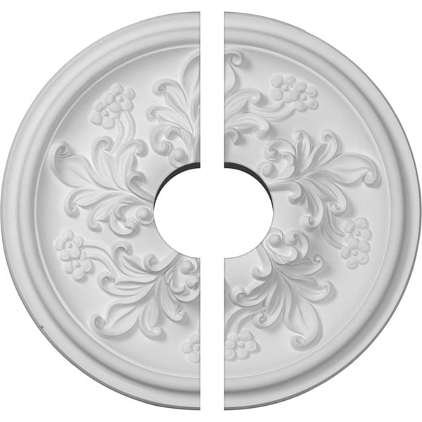14 1/2"OD x 3 1/2"ID x 2 3/4"P Katheryn Ceiling Medallion, Two Piece (Fits Canopies up to 3 1/2")