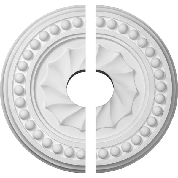 15 3/4"OD x 3 1/2"ID x 2"P Foster Shell Ceiling Medallion, Two Piece (Fits Canopies up to 9 5/8")