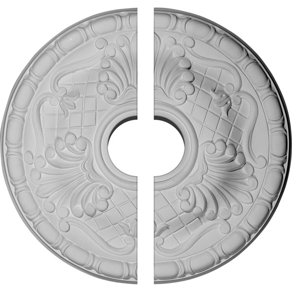 15 3/4"OD x 3 1/2"ID x 5/8"P Amelia Ceiling Medallion, Two Piece (Fits Canopies up to 4 1/8")