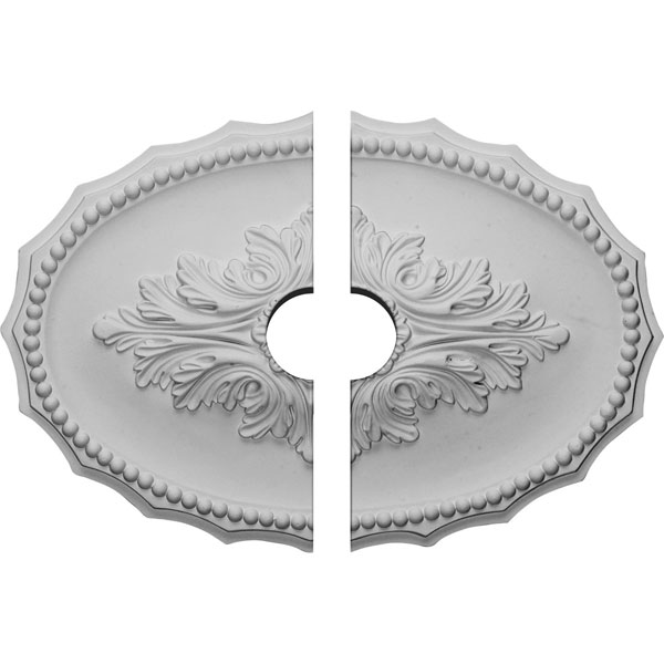 16 7/8"W x 11 3/4"H x 3 1/2"ID x 1 1/2"P Oxford Ceiling Medallion, Two Piece (Fits Canopies up to 3 1/2")