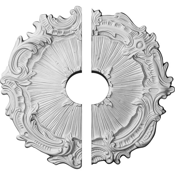 16 3/4"OD x 3 1/2"ID x 1 3/8"P Plymouth Ceiling Medallion, Two Piece (Fits Canopies up to 3 1/2")