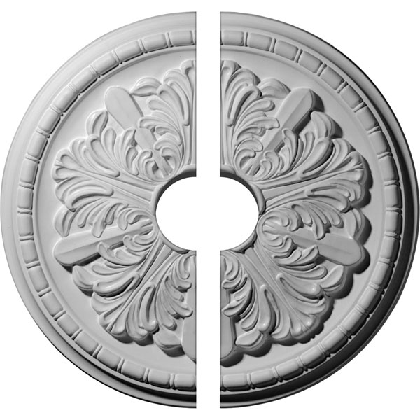 17 1/8"OD x 3 1/2"ID x 1 1/2"P Washington Ceiling Medallion, Two Piece (Fits Canopies up to 3 1/2")
