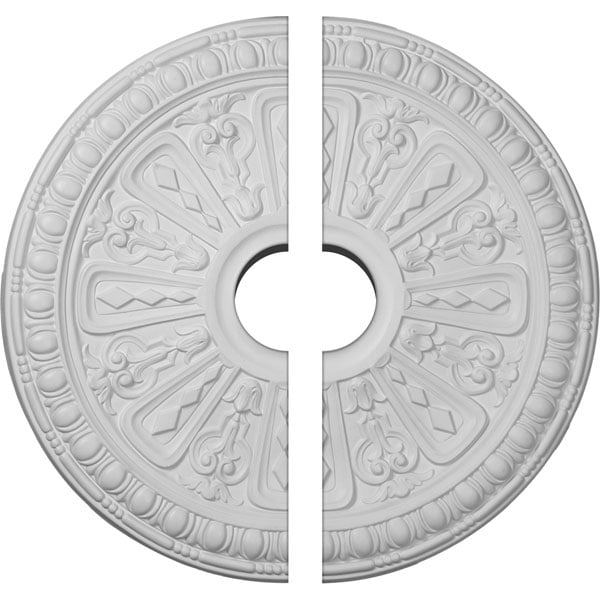 18"OD x 3 1/2"ID x 1 1/4"P Raymond Ceiling Medallion, Two Piece (Fits Canopies up to 5 3/8")