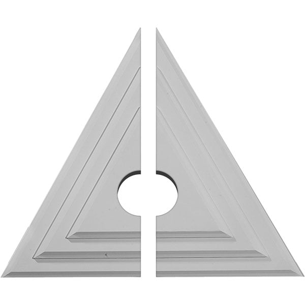 19"W x 16 5/8"H x 3 1/2"ID x 1 1/8"P Triangle Ceiling Medallion, Two Piece (Fits Canopies up to 3 1/2")