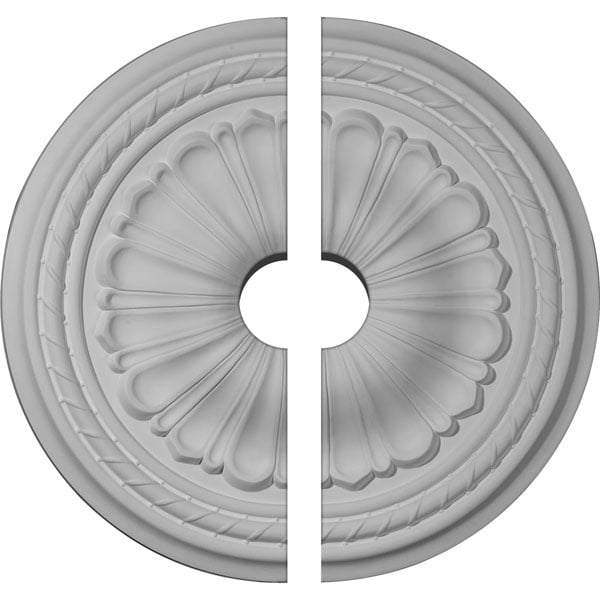 20 1/2"OD x 3 1/2"ID x 1 7/8"P Alexa Ceiling Medallion, Two Piece (Fits Canopies up to 3 1/2")