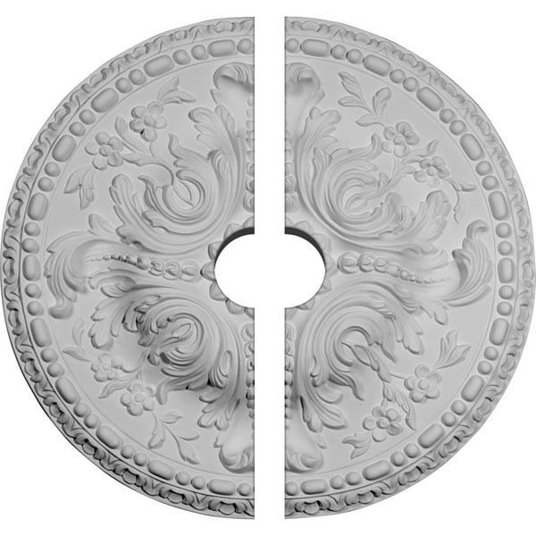 19 5/8"OD x 3 1/2"ID x 3/4"P Amelia Ceiling Medallion, Two Piece (Fits Canopies up to 3 1/2")