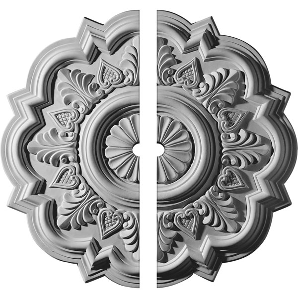 20 1/4"OD x 1 1/2"ID x 1 1/2"P Deria Ceiling Medallion, Two Piece (Fits Canopies up to 6")