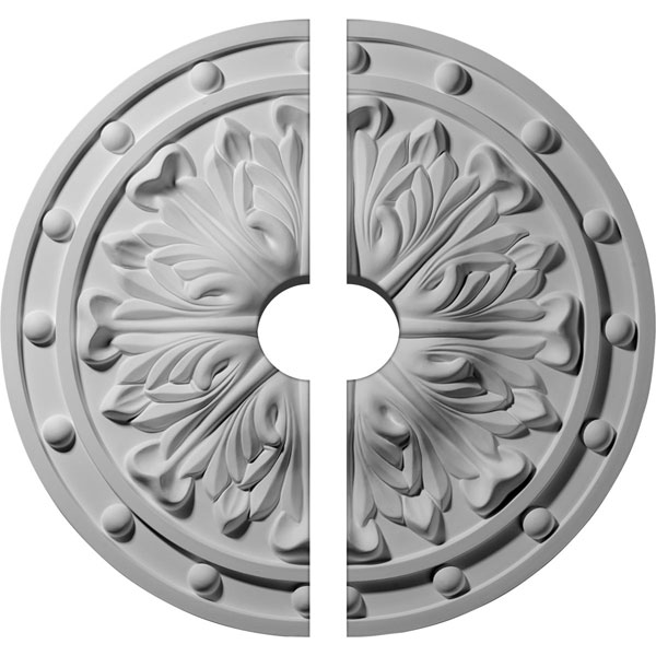 20 1/2"OD x 3 1/2"ID x 1 1/2"P Foster Acanthus Leaf Ceiling Medallion, Two Piece (Fits Canopies up to 3 1/2")