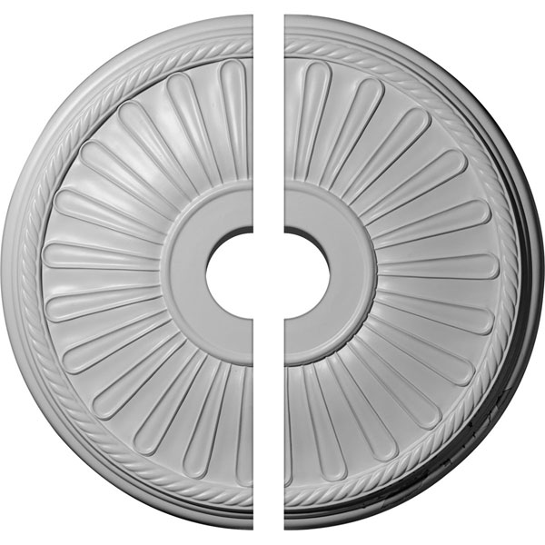 19 7/8"OD x 3 1/2"ID x 1 1/4"P Leandros Ceiling Medallion, Two Piece (Fits Canopies up to 6 3/8")