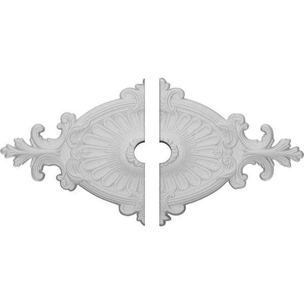 23 1/2"W x 12 1/4"H x 3 1/2"ID x 1 1/2"P Quentin Ceiling Medallion, Two Piece (Fits Canopies up to 3 1/2")