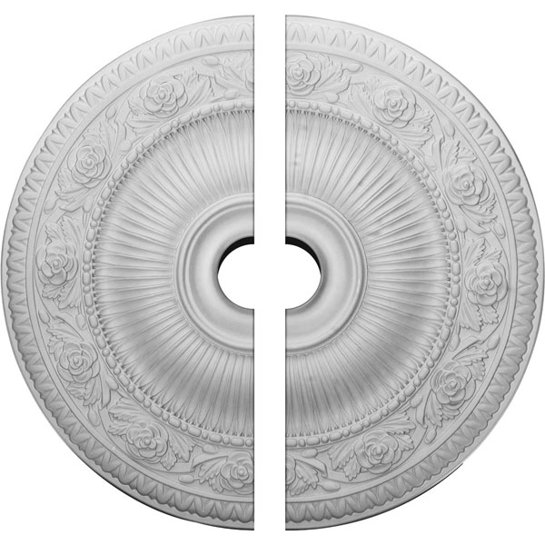 24 1/4"OD x 3 1/2"ID x 2"P Neuveau Ceiling Medallion, Two Piece (Fits Canopies up to 6 3/8")