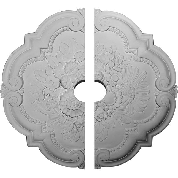 24 3/8"OD x 3 1/2"ID x 1"P Victorian Ceiling Medallion, Two Piece (Fits Canopies up to 3 1/2")