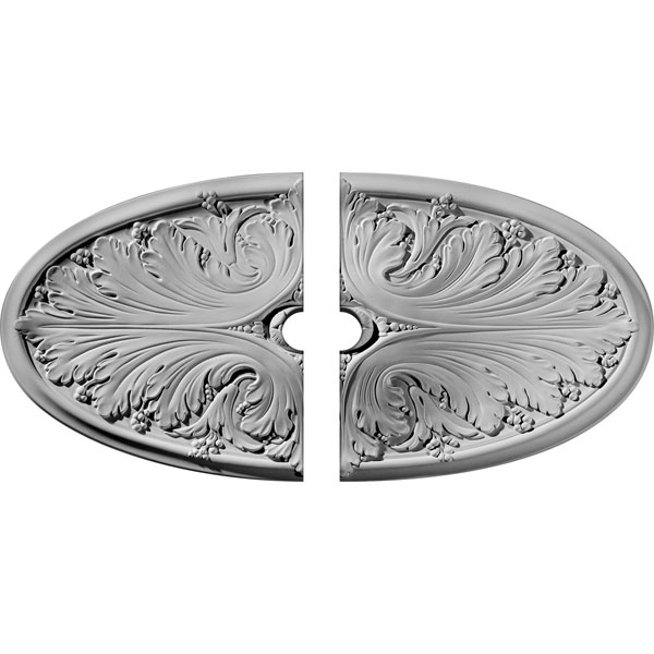 24 3/4"W x 12 1/2"H x 3 1/2"ID x 1 3/4"P Madrid Ceiling Medallion, Two Piece (Fits Canopies up to 3 1/2")
