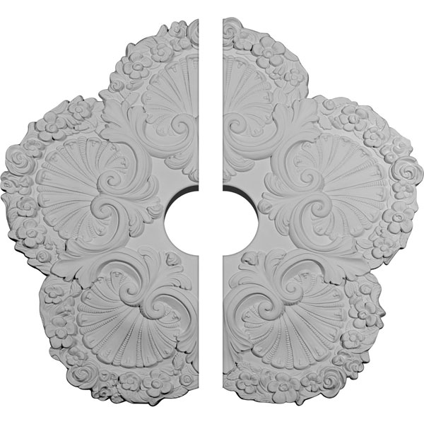 25 5/8"OD x 4 1/2"ID x 1"P Shell Ceiling Medallion, Two Piece (Fits Canopies up to 4 1/2")