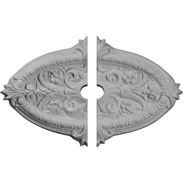 26 3/8"W x 17 1/4"H x 3 1/2"ID x 1 3/4"P Marcella Ceiling Medallion, Two Piece (Fits Canopies up to 3 1/2")