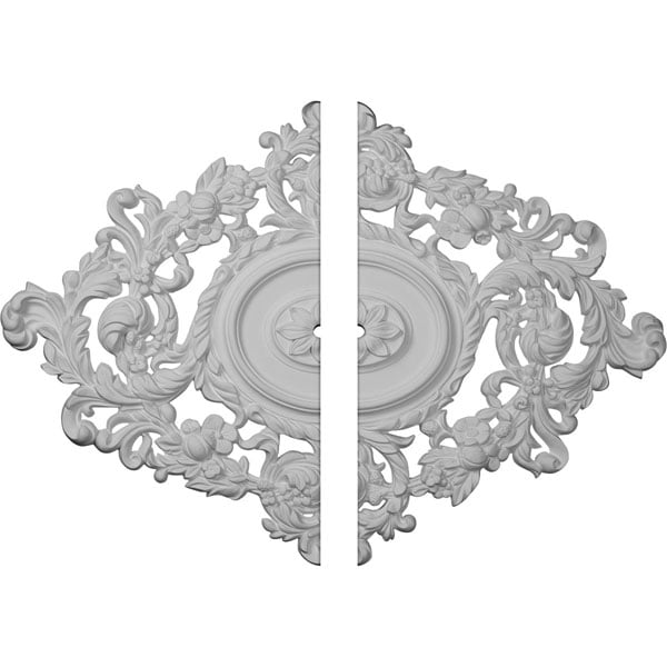 22 1/2"W x 30 3/8"H x 1"ID x 1 1/2"P Katheryn Ceiling Medallion, Two Piece (Fits Canopies up to 1")