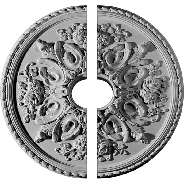 32 5/8"OD x 6"ID x 2"P Bradford Ceiling Medallion, Two Piece (Fits Canopies up to 6 5/8")